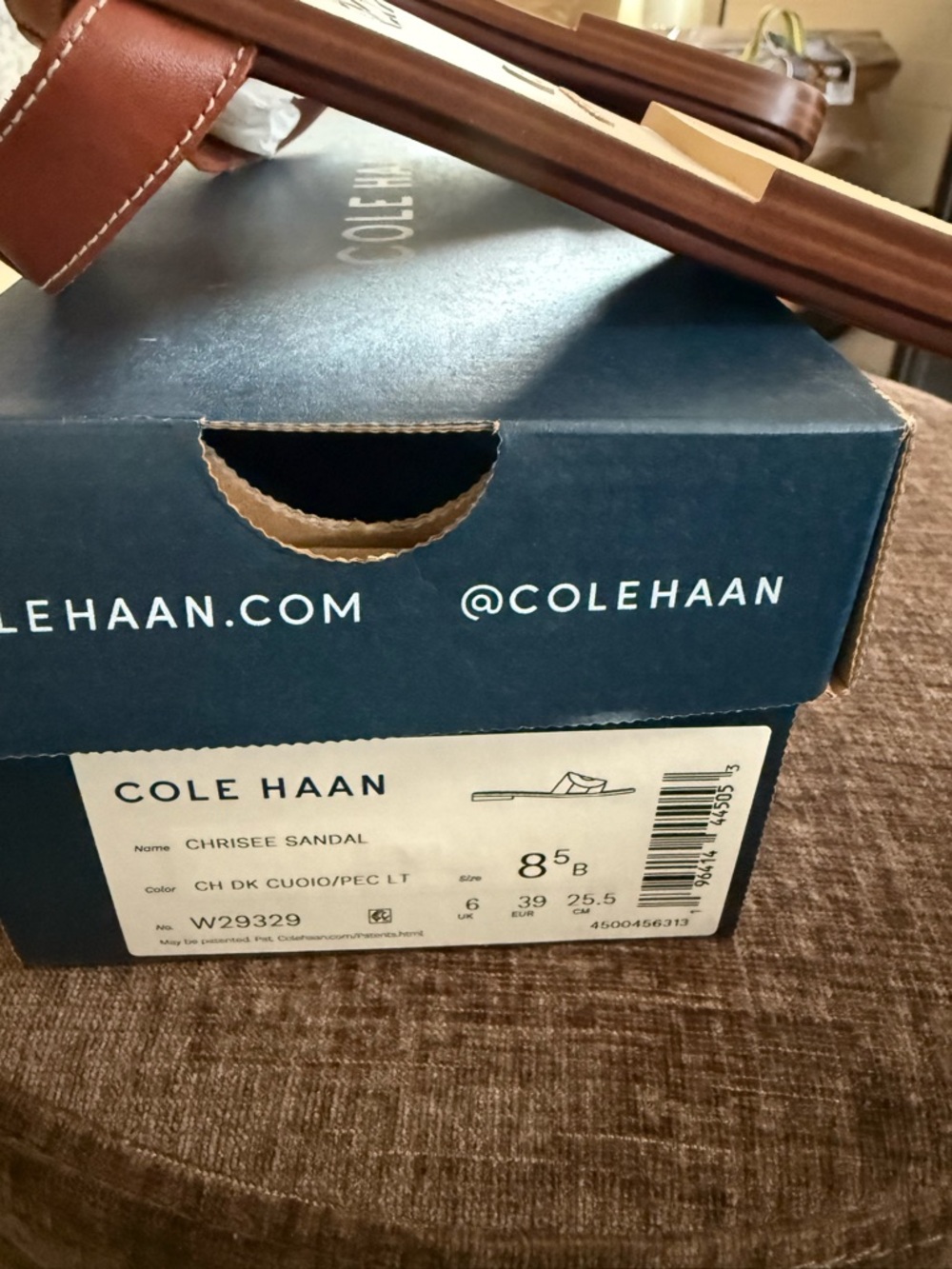 Cole Haan Brown Leather Slide Sandals 8.5 NEVER WORN STILL IN THE BOX - Picture 2 of 3